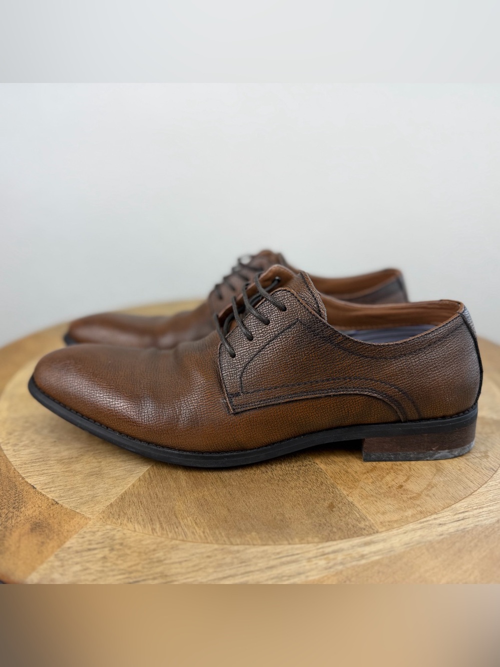 •ROBERT WAYNE• Mens Dress Shies Leather Upper Brown Size 10